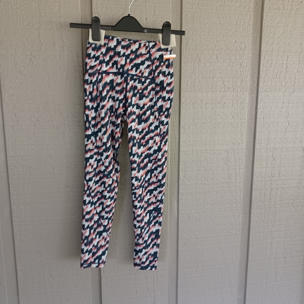 Sweaty Betty Rapid Run 7/8 Leggings Size 4 In Blue Spliced Mirage Print Women